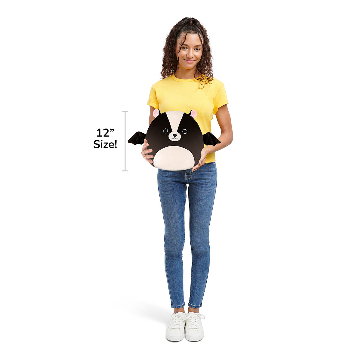 Squishmallows 12" Skyler the Black and White Skunk Bat | Jazwares