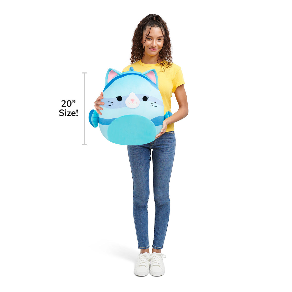 Squishmallows 20" Melinda the Blue Striped Cat Fish | Jazwares