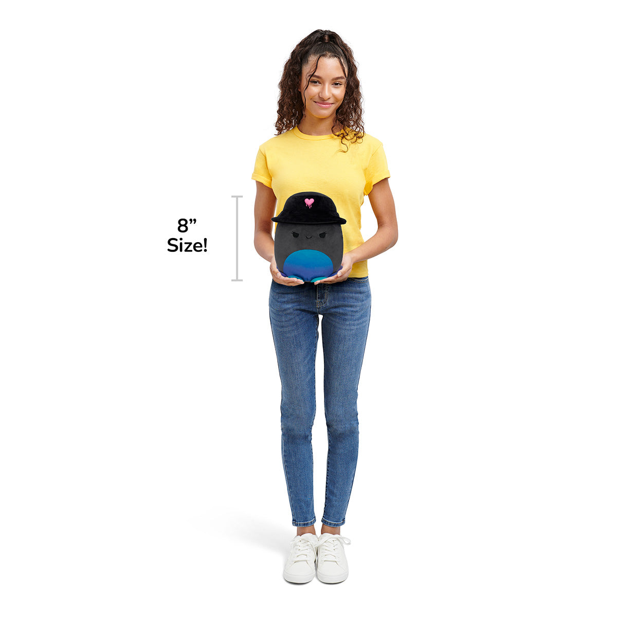 Squishmallows 8" Yoko the Charcoal Grey Octopus with Bucket Hat | Jazwares