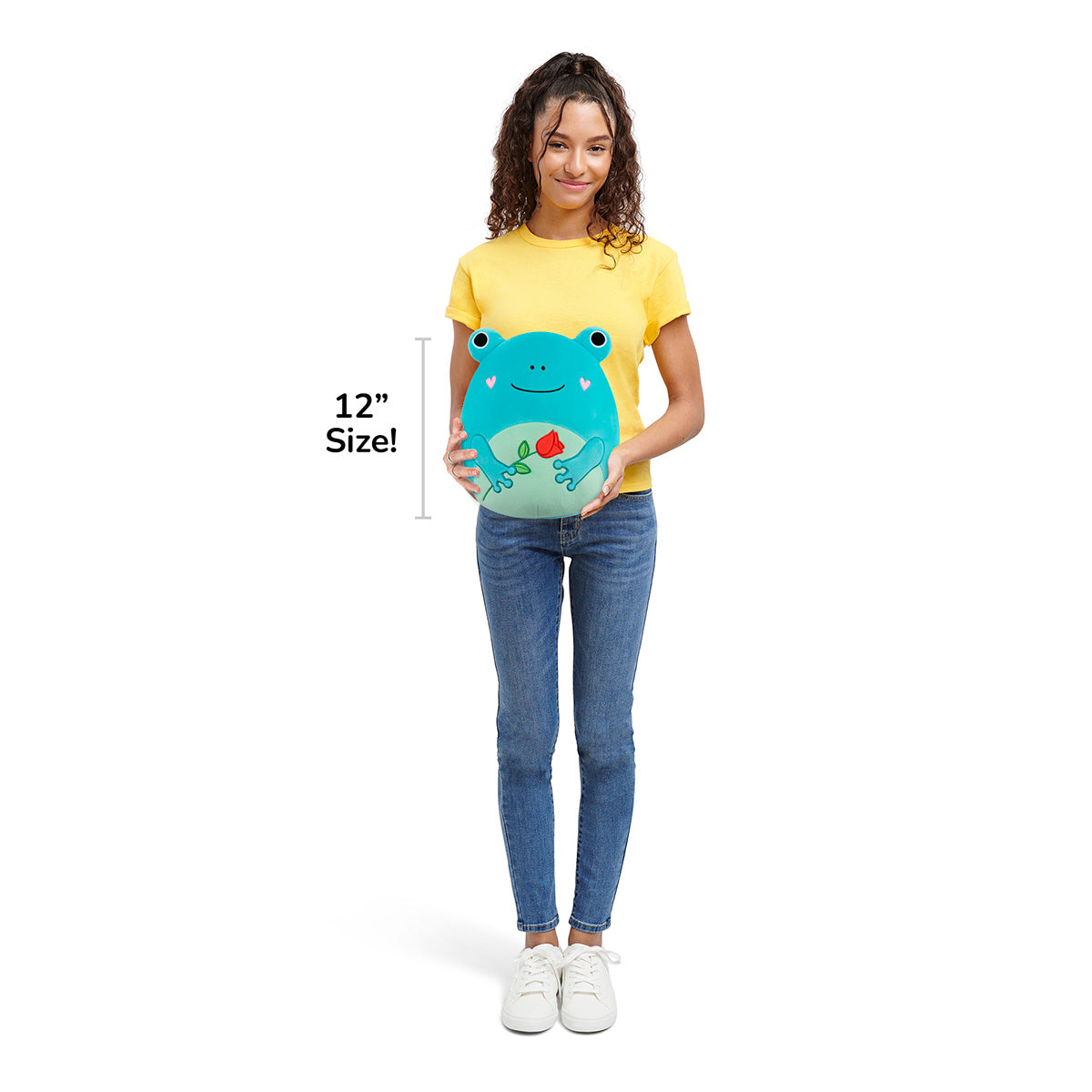 Squishmallows 12" Ludwig the Teal Frog Holding Rose | Jazwares