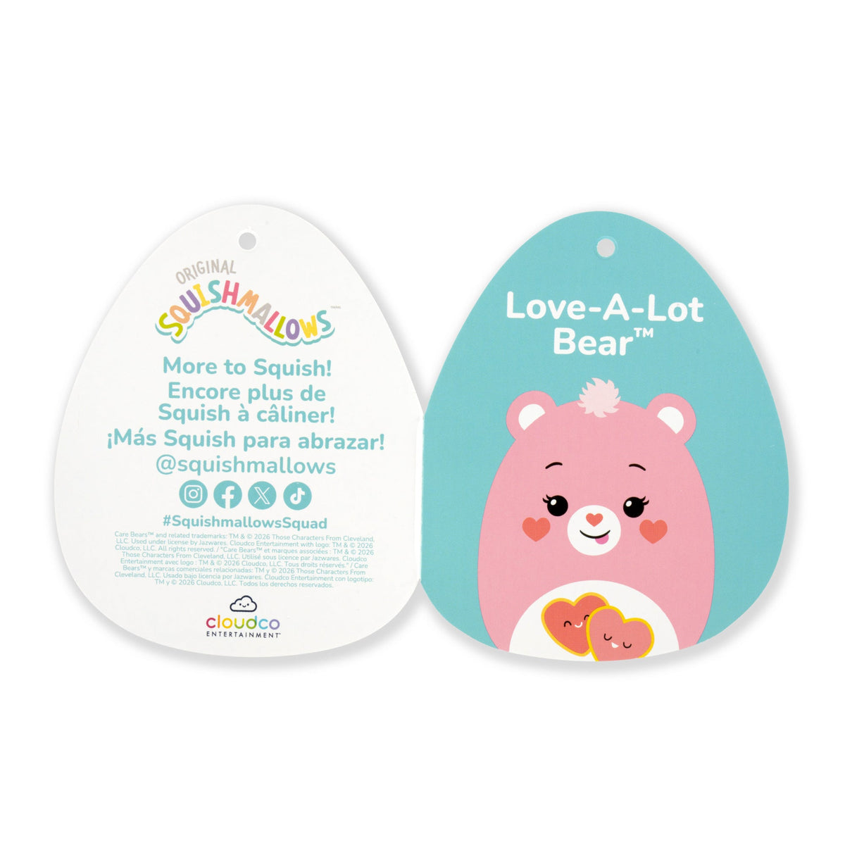 Squishmallows Care Bears 12" Love-a-lot Bear | Jazwares