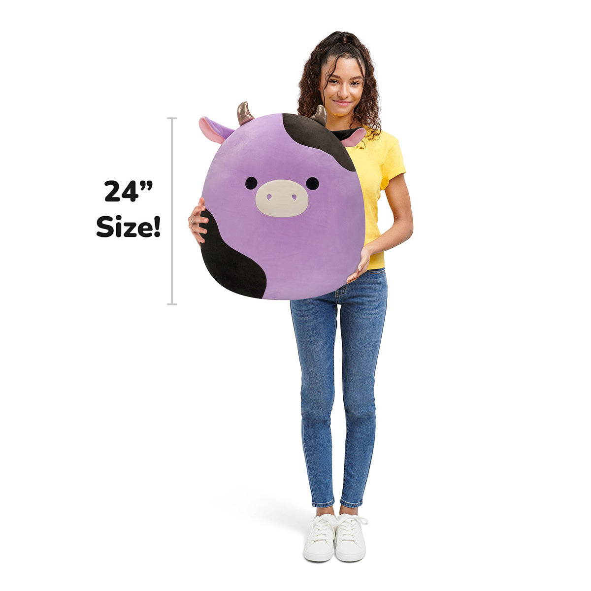 Squishmallows 24" Alexie the Purple and Black Cow | Jazwares