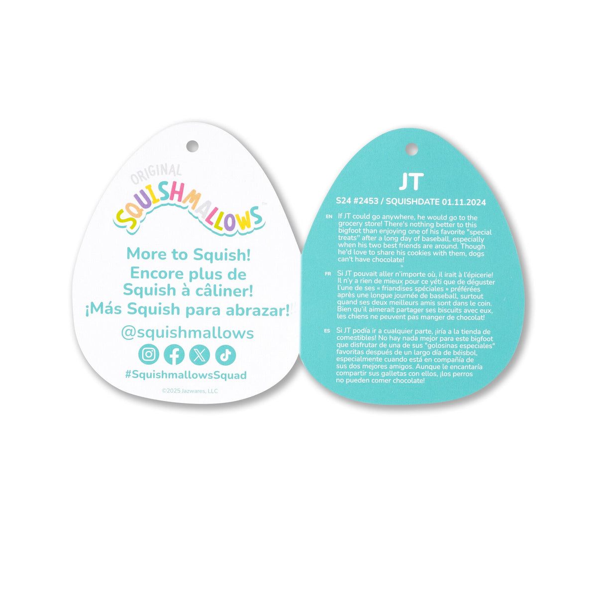 Squishmallows JT the Dark Teal Bigfoot | Jazwares