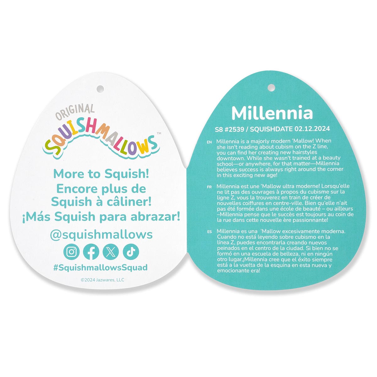 Squishmallows Millennia the Grey Velvet Bat | Jazwares