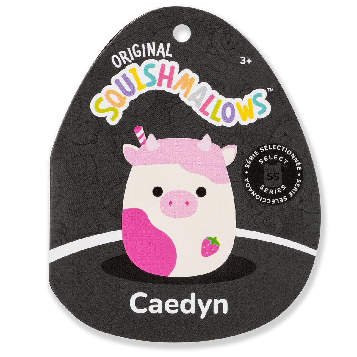 Squishmallows 8" Select Series Caedyn the Strawberry Milk Scented Cow | Jazwares