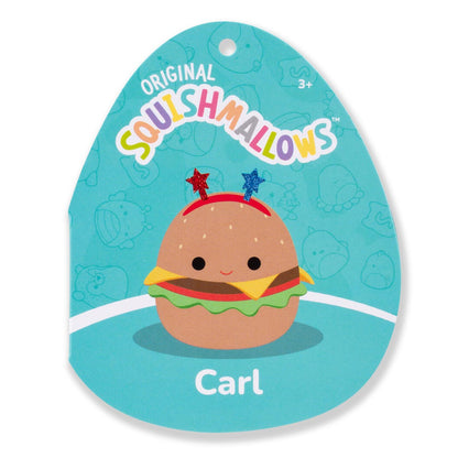 Squishmallows 14" Carl the Cheeseburger with Red and Blue Star Headband | Jazwares