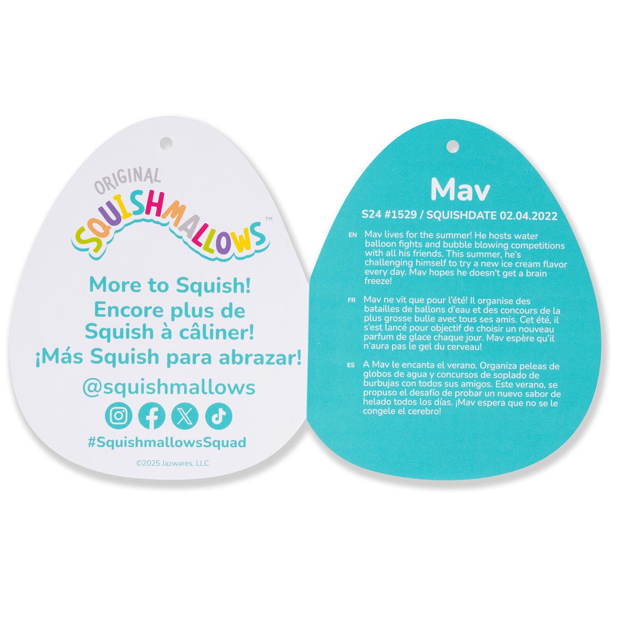 Squishmallows 20" Mav the Blue Shark Holding Ice Cream | Jazwares