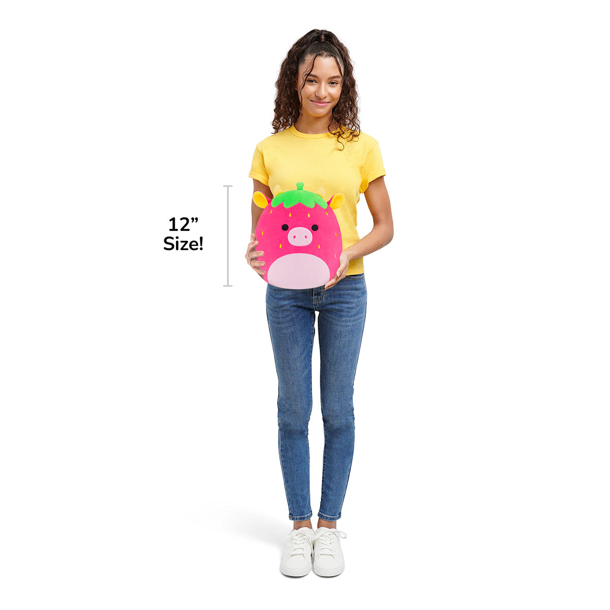 Squishmallows 12" Cleary the Hot Pink Strawberry Cow | Jazwares