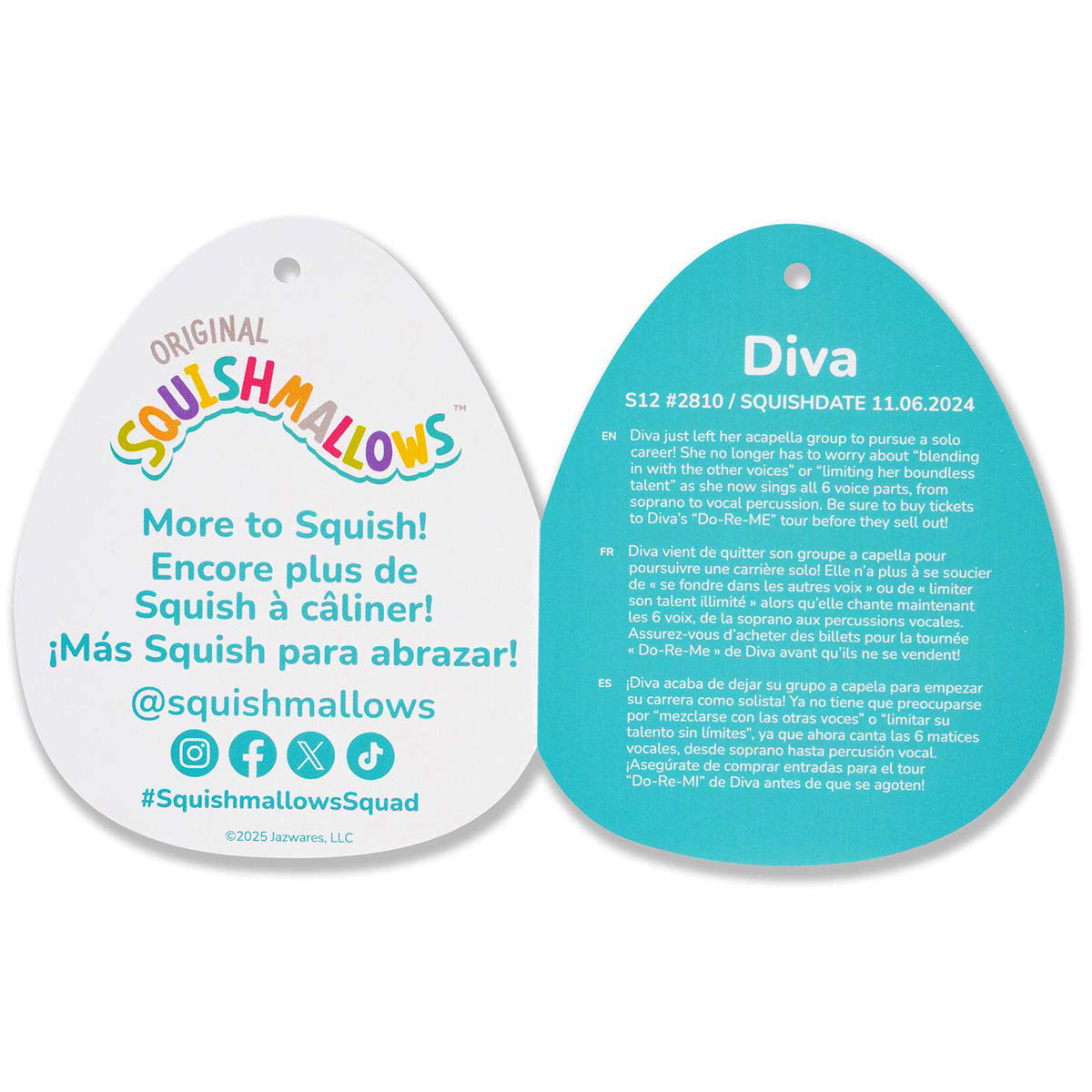 Squishmallows 12" Diva the Cream Bigfoot | Jazwares
