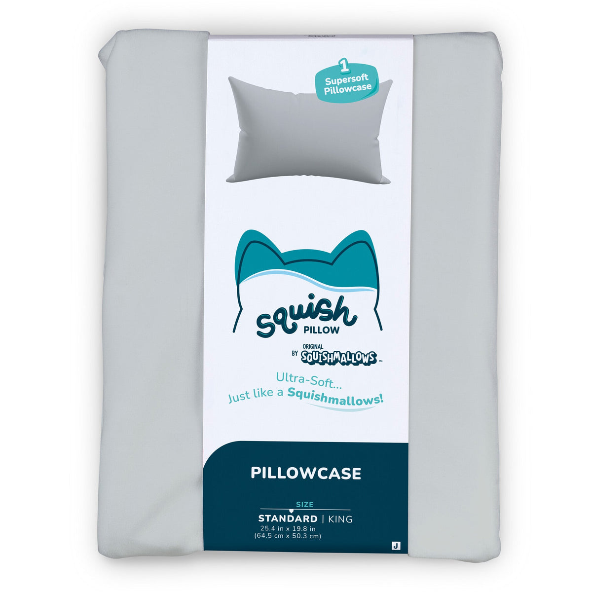 SquishPillow Pillow Case Light Slumber Grey | Jazwares