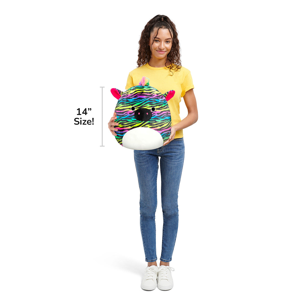 Squishmallows 14" Safiyah the Rainbow Zebra | Jazwares