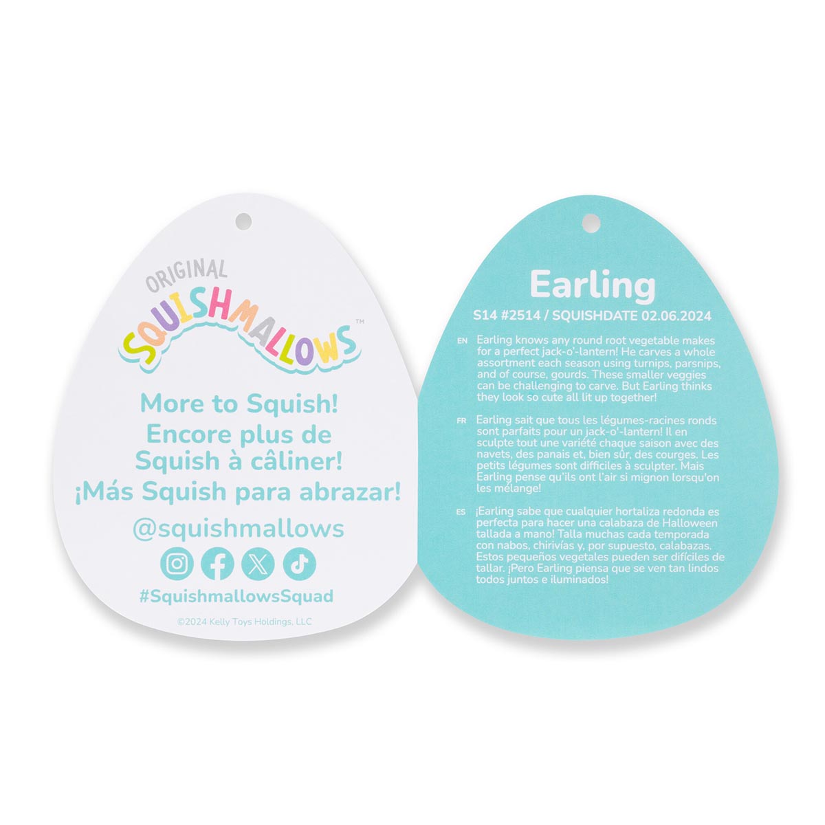 Squishmallows 14" Earling the Neon Green Mushroom Bat | Jazwares