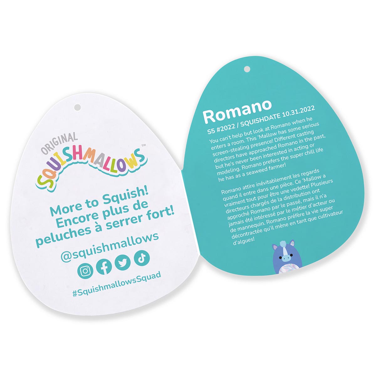 Squishmallows 16" Mythical Creature Romano the Blue Hippocampus | Jazwares