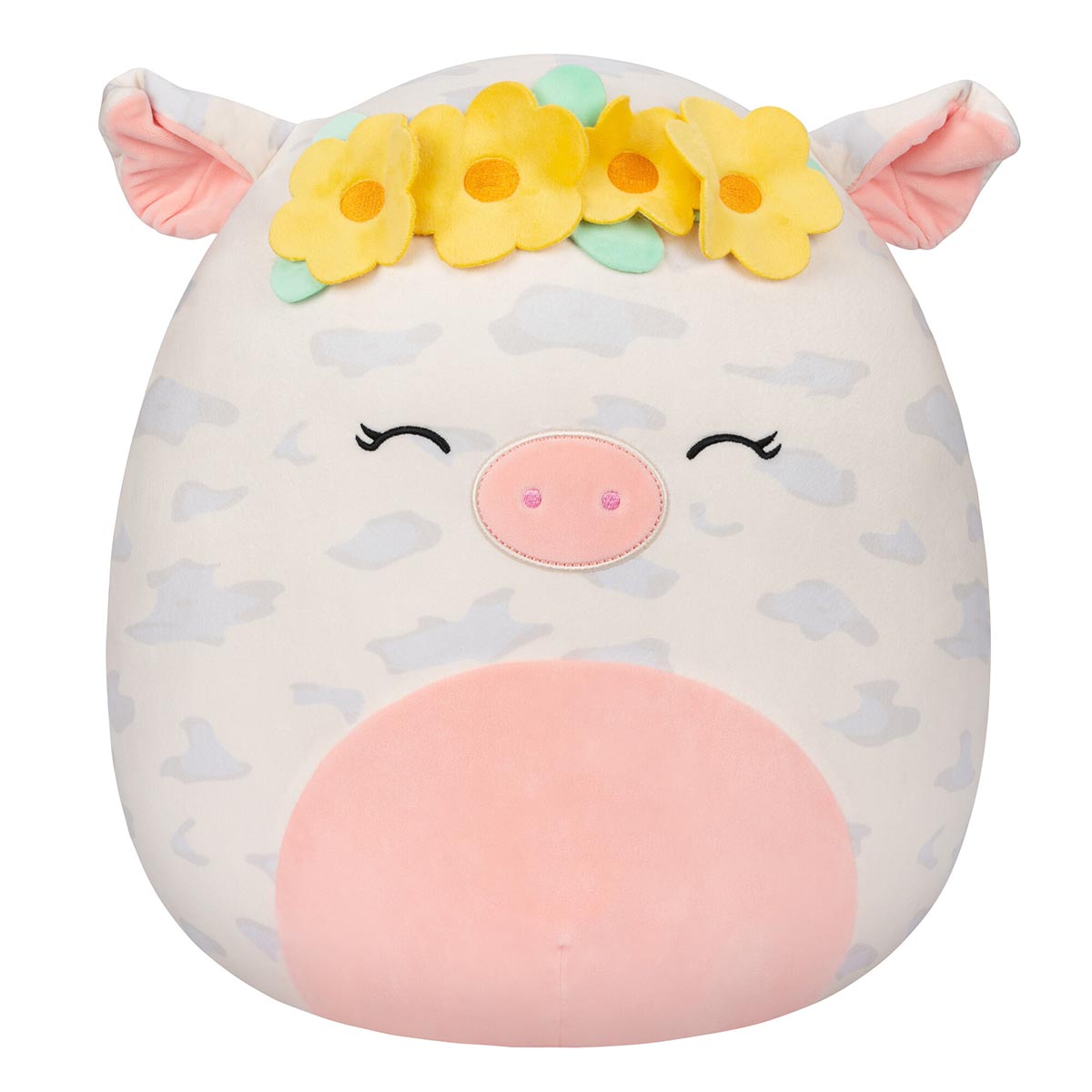 Squishmallows 16" Rosie the Spotted Pig with Yellow Flower Crown | Jazwares