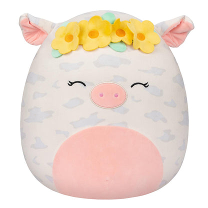 Squishmallows 16" Rosie the Spotted Pig with Yellow Flower Crown | Jazwares