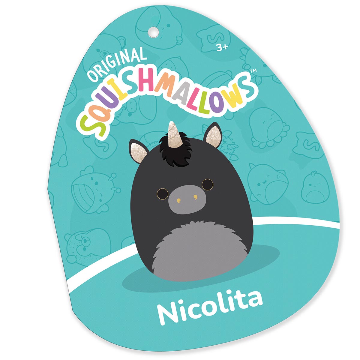 Squishmallows 12" Nicolita the Black and Gold Unicorn | Jazwares