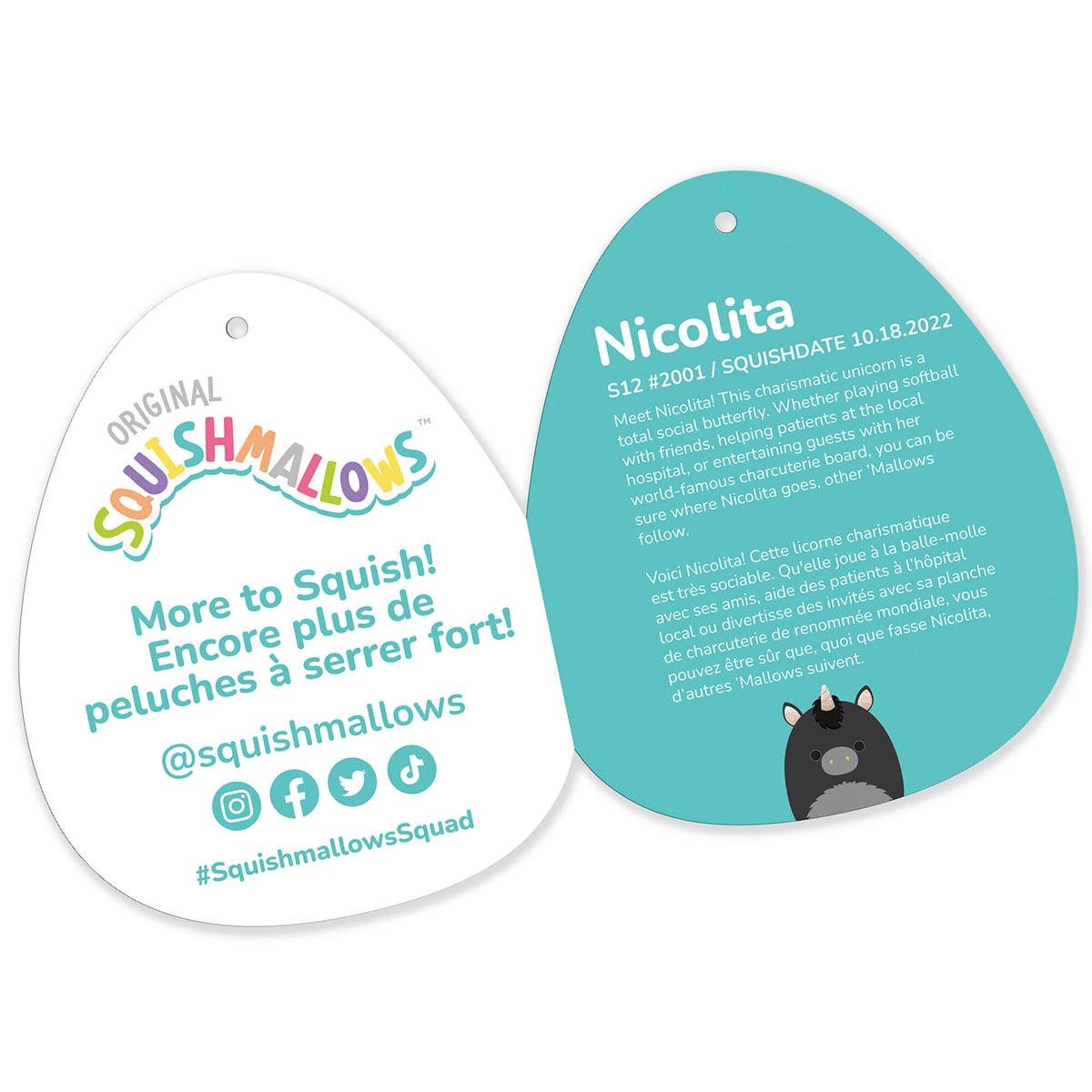 Squishmallows 12" Nicolita the Black and Gold Unicorn | Jazwares