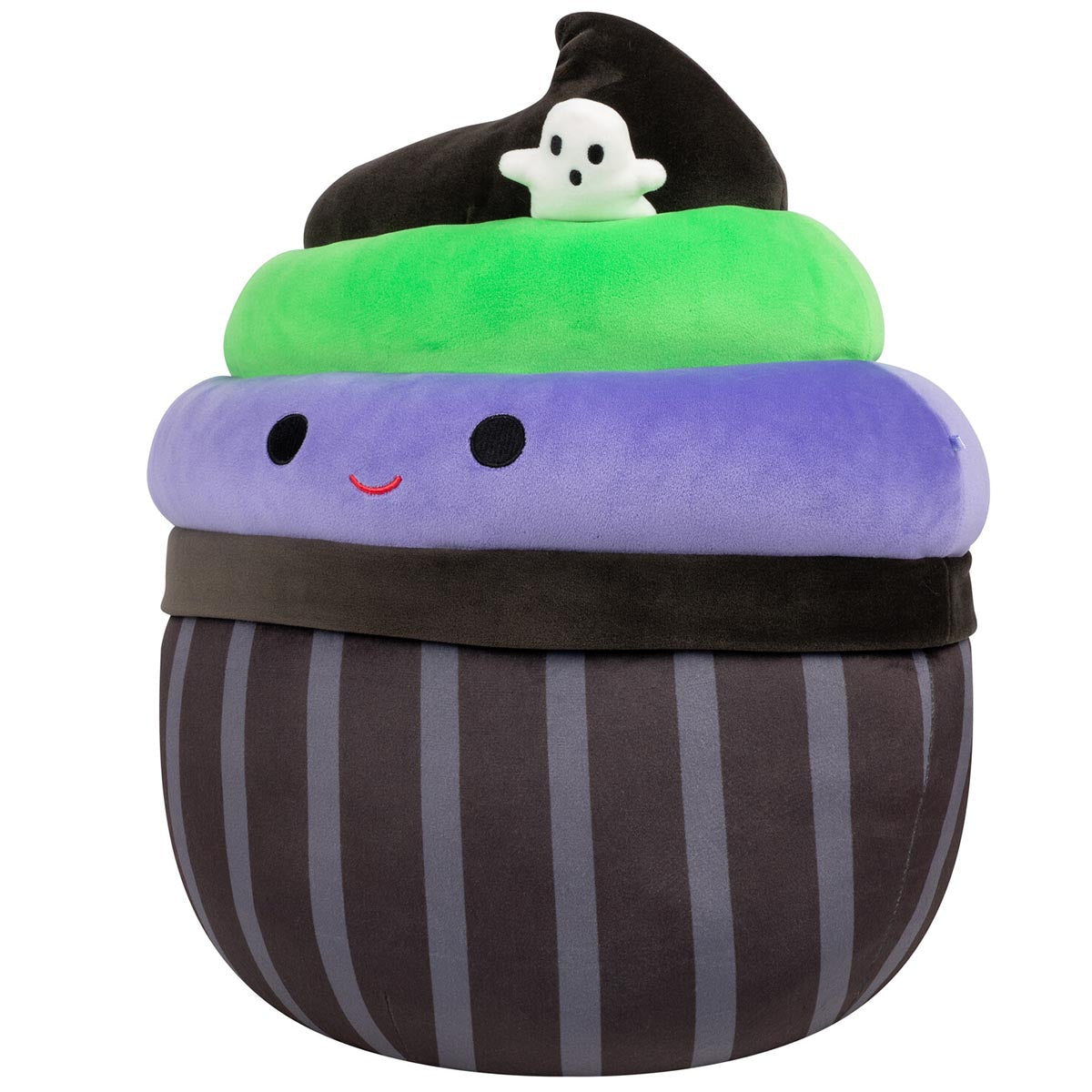 Squishmallows 12" Kurt the Black Cupcake With Green and Purple Frosting | Jazwares