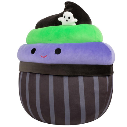 Squishmallows 12" Kurt the Black Cupcake With Green and Purple Frosting | Jazwares