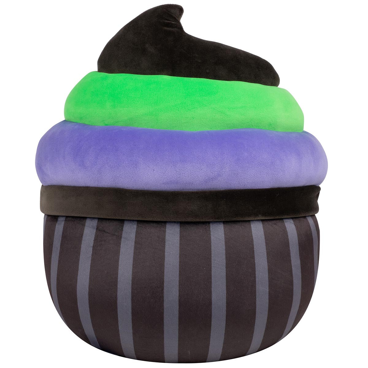Squishmallows 12" Kurt the Black Cupcake With Green and Purple Frosting | Jazwares