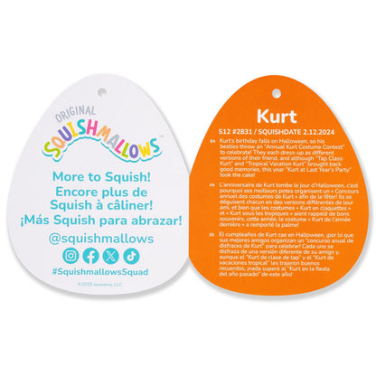 Squishmallows 12" Kurt the Black Cupcake With Green and Purple Frosting | Jazwares