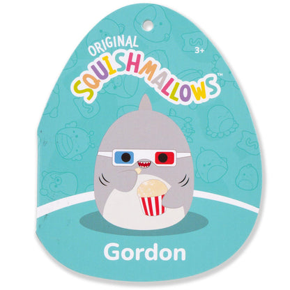 Squishmallows 16" Gordon the Grey Shark with 3D Glasses | Jazwares