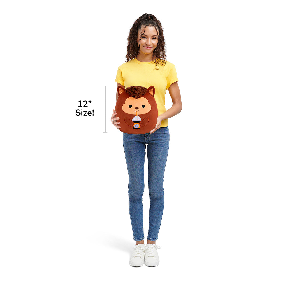 Squishmallows 12" Wade the Brown Werewolf Holding Purple Frappe | Jazwares