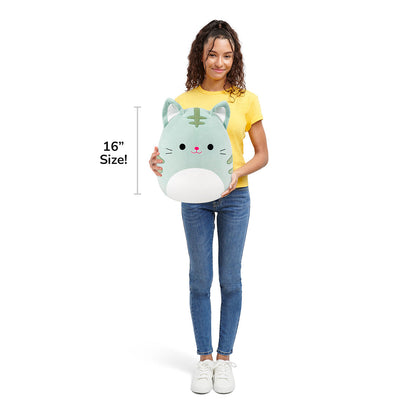 Squishmallows 16" Chase the Green Tabby Cat | Jazwares