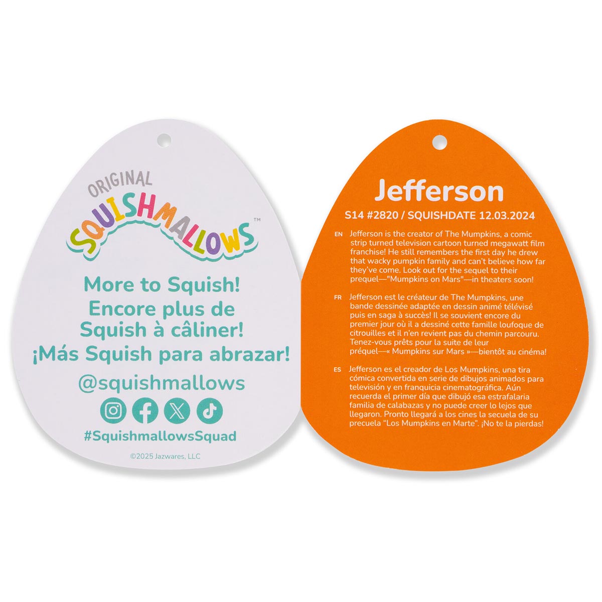 Squishmallows 14" Jefferson the Black and Orange Cow | Jazwares