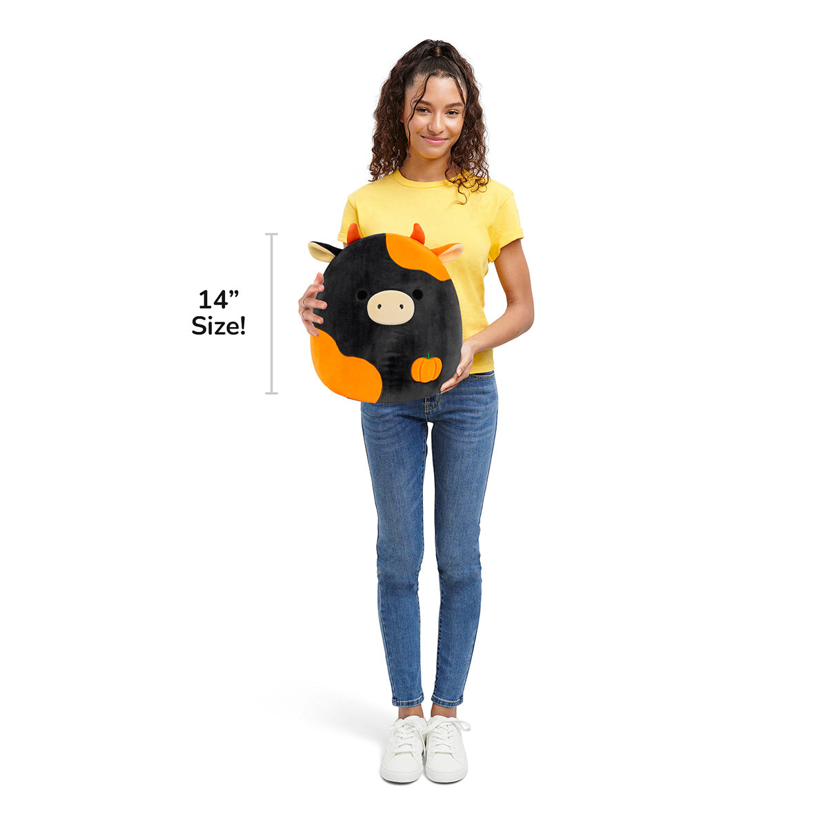 Squishmallows 14" Jefferson the Black and Orange Cow | Jazwares