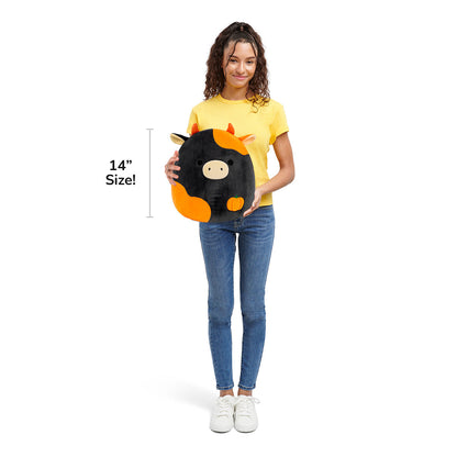 Squishmallows 14" Jefferson the Black and Orange Cow | Jazwares