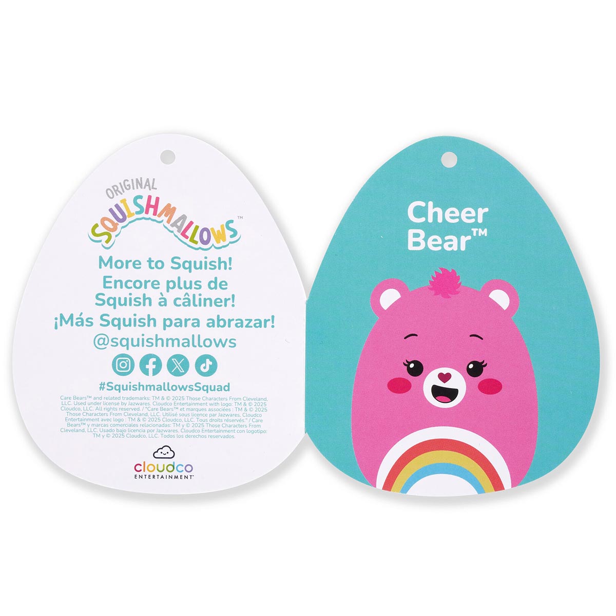 Squishmallows Care Bears 12-Inch Cheer Bear | Jazwares