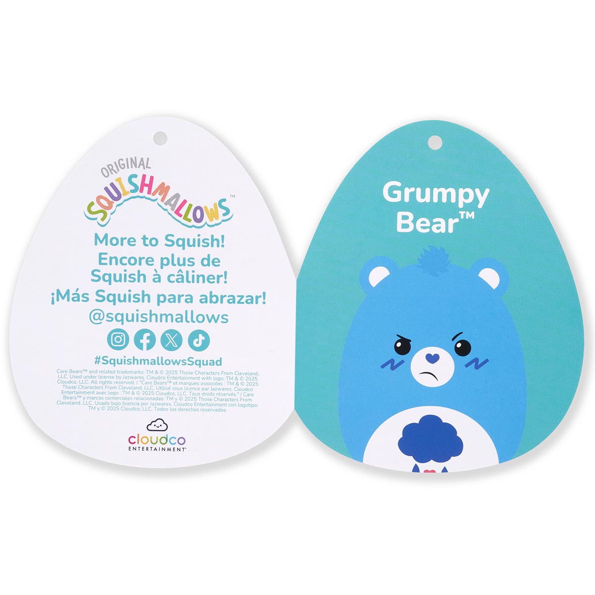 Squishmallows Care Bears 12-Inch Grumpy Bear | Jazwares