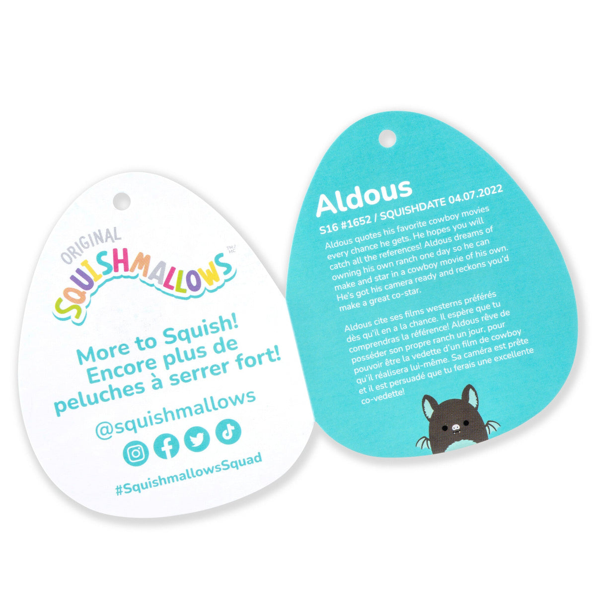 Squishmallows 12" Aldous the Black and Teal Fruit Bat | Jazwares