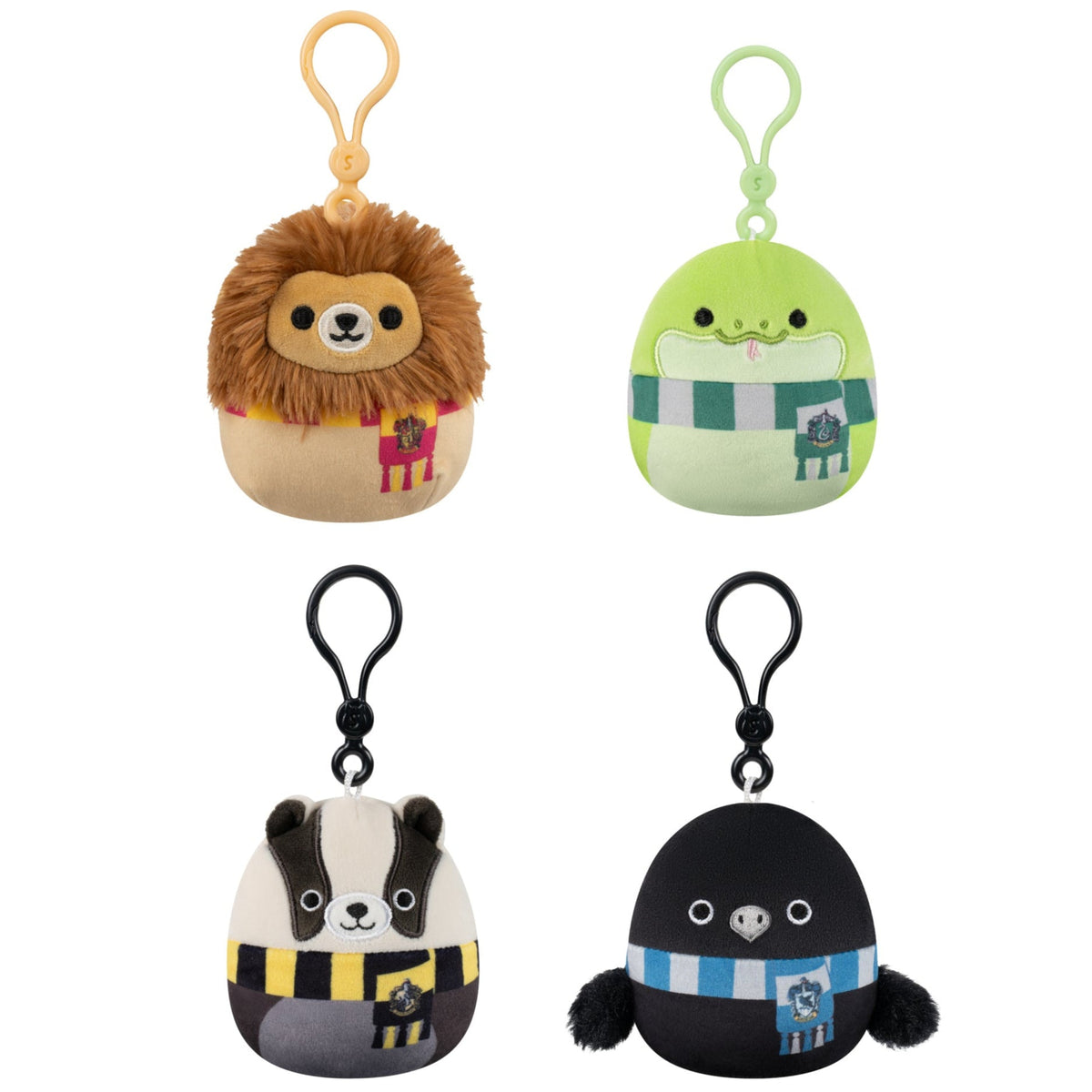 Squishmallows 3.5" Harry Potter House Animals Clip 4-Pack | Jazwares