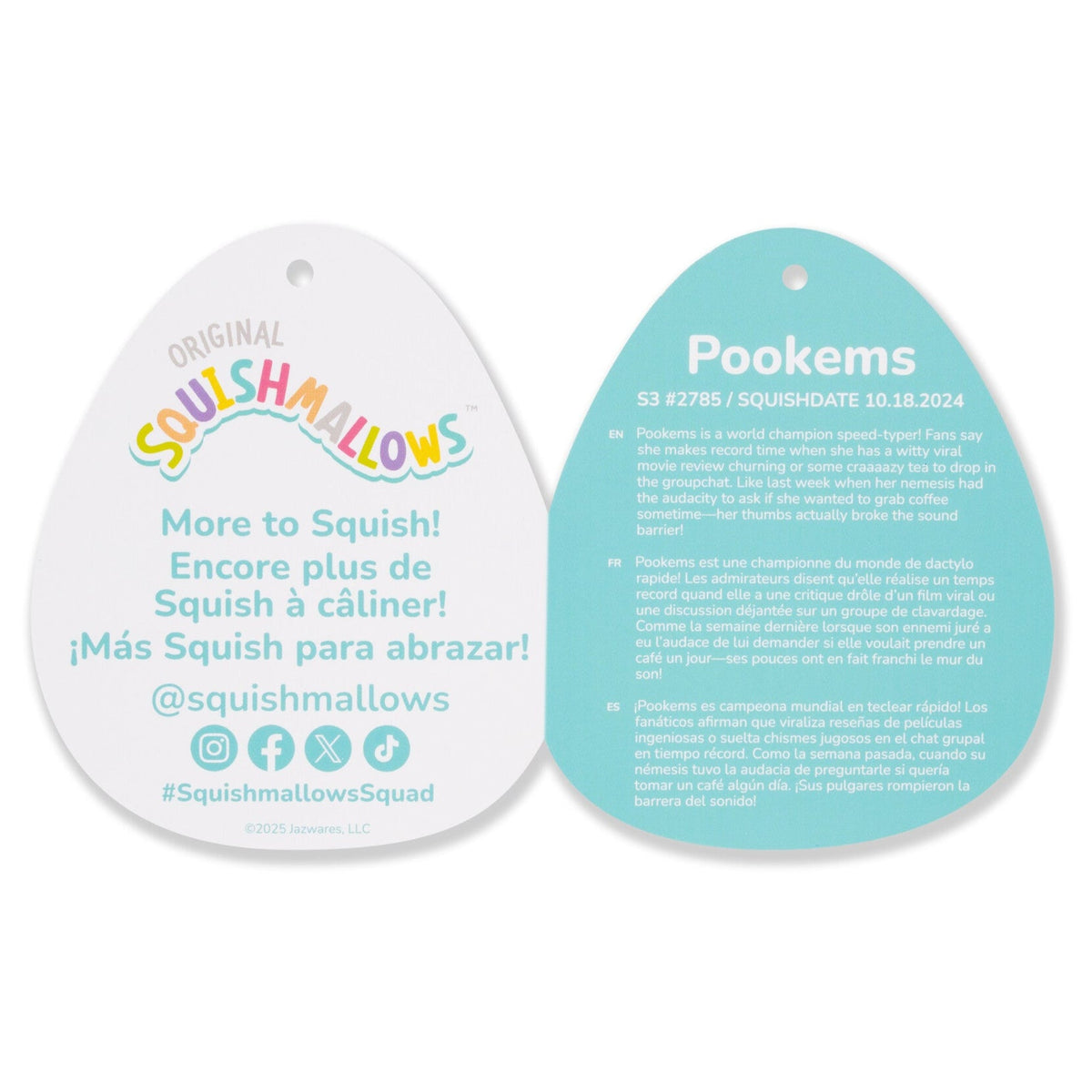 Squishmallows 3.5-Inch Pookems the Blue Yeti Clip | Jazwares