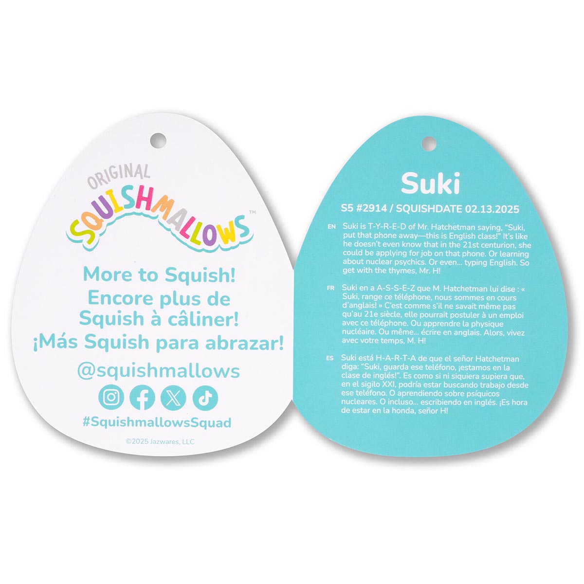 Squishmallows 5" Suki the Spotted Tortoiseshell Cat | Jazwares
