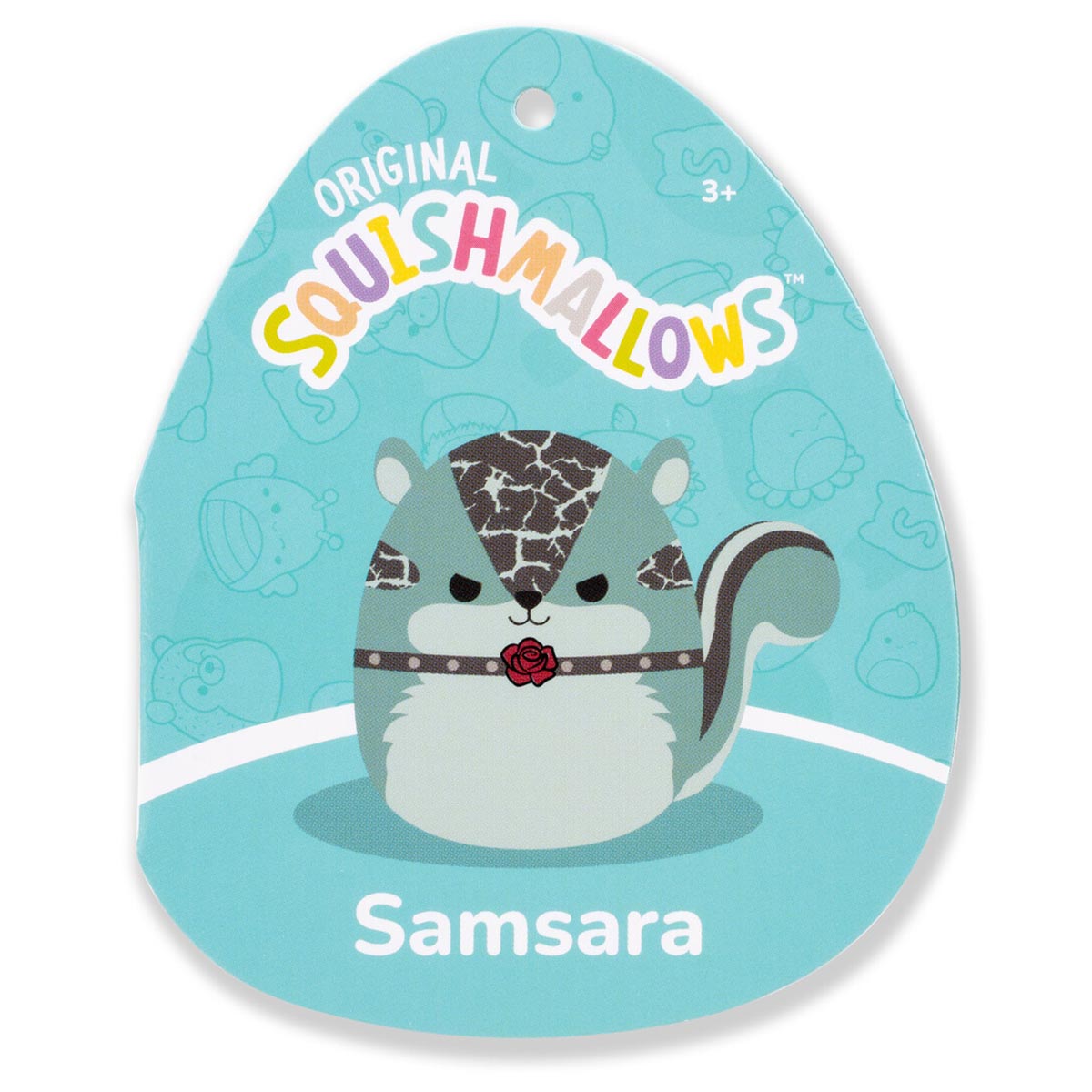 Squishmallows 8" Samsara the Teal Chipmunk with Choker | Jazwares