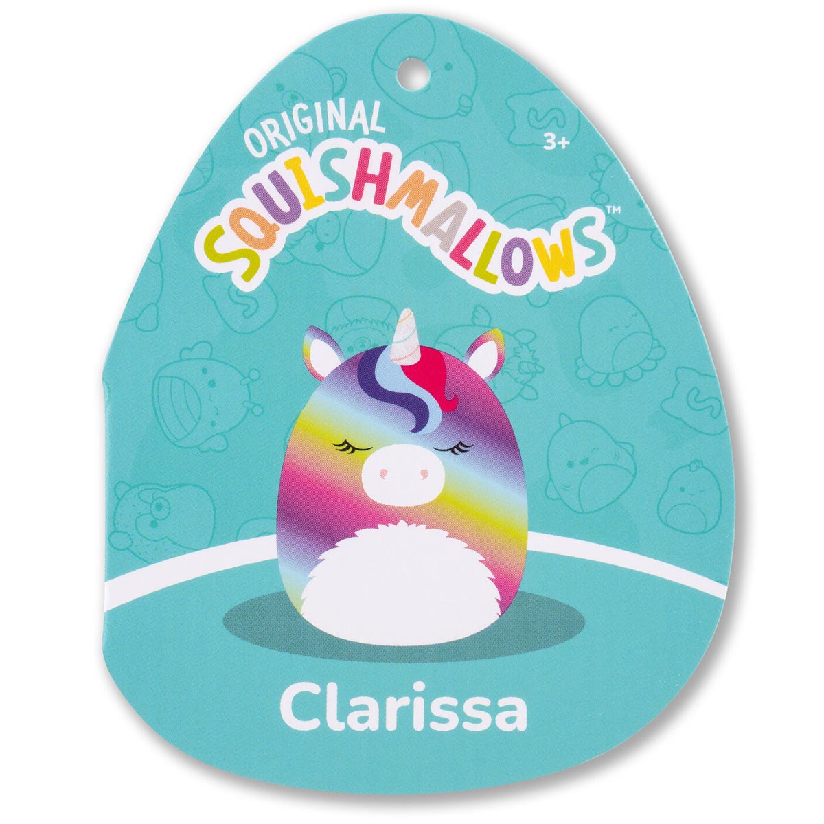 Squishmallows 8" Clarissa the Rainbow Unicorn with Fuzzy Belly | Jazwares