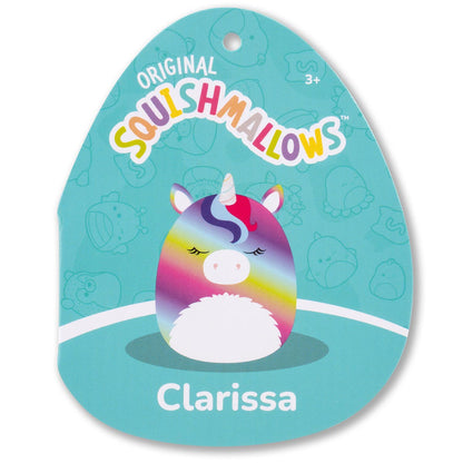 Squishmallows 8" Clarissa the Rainbow Unicorn with Fuzzy Belly | Jazwares