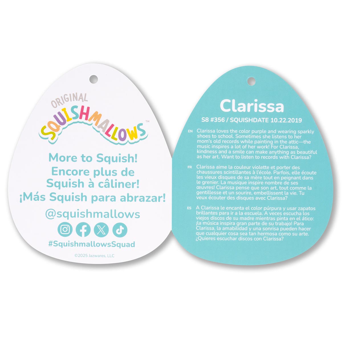 Squishmallows 8" Clarissa the Rainbow Unicorn with Fuzzy Belly | Jazwares