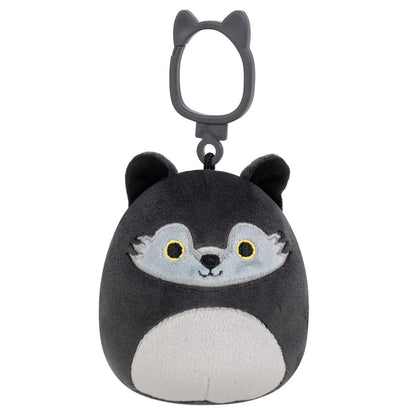 Squishmallows 3.5" Dmitri the Dark Grey Wolf Clip | Jazwares
