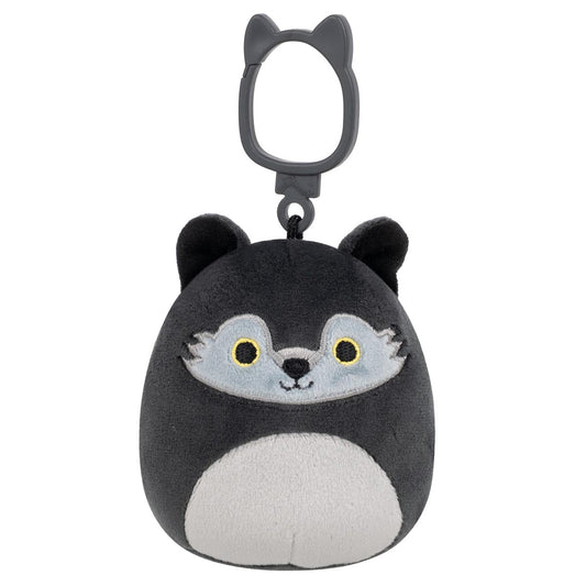 Squishmallows 3.5" Dmitri the Dark Grey Wolf Clip | Jazwares