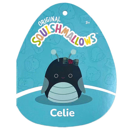 Squishmallows 14" Celie the Teal and Black Grasshopper with Bow | Jazwares