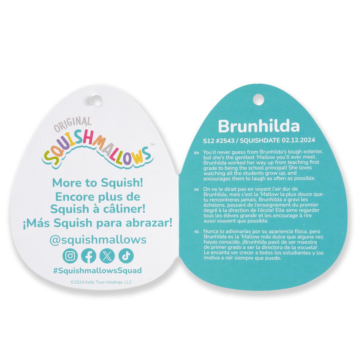 Squishmallows 14" Brunhilda the Blue Tonal Squirrel | Jazwares