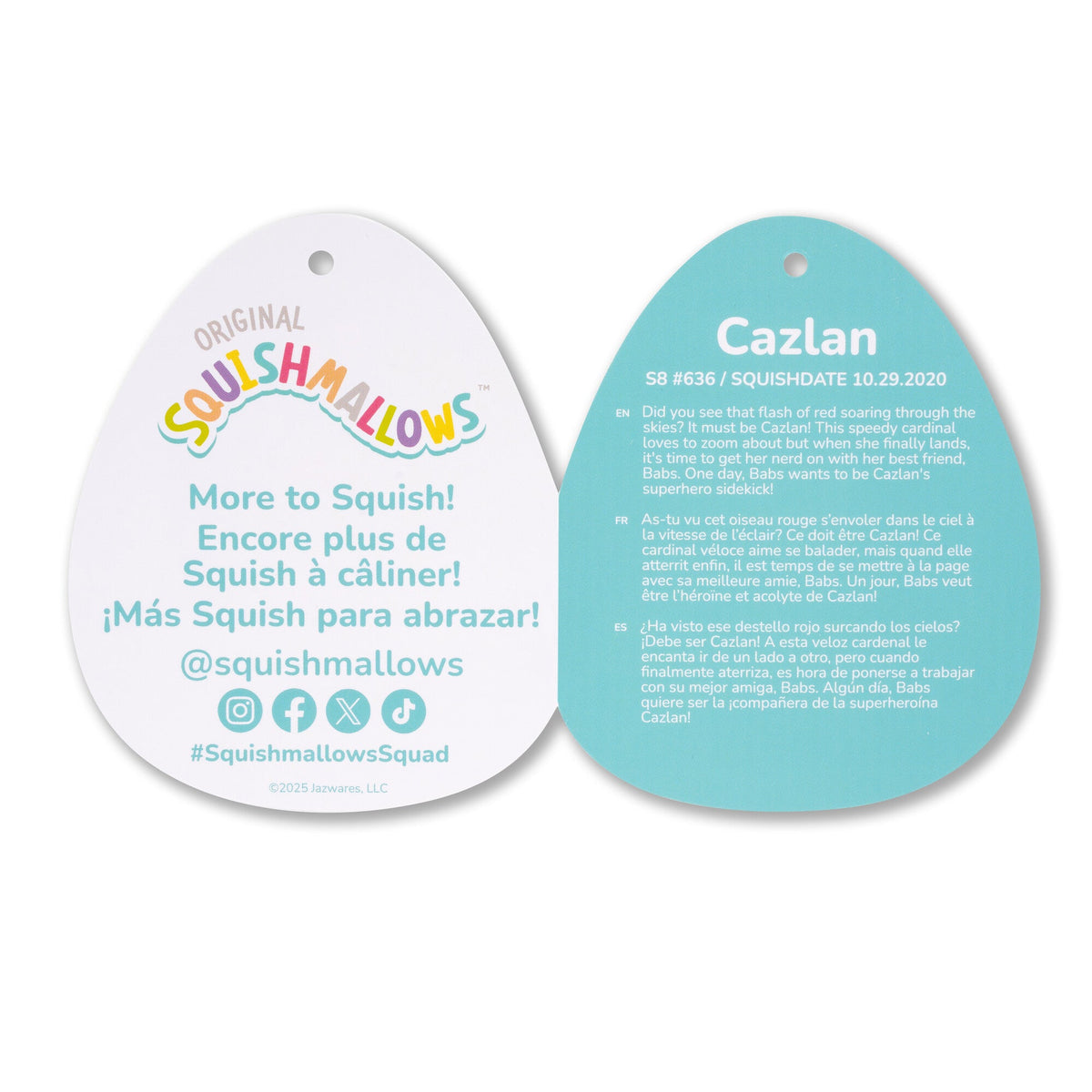 Squishmallows 8" Cazlan the Red Cardinal | Jazwares