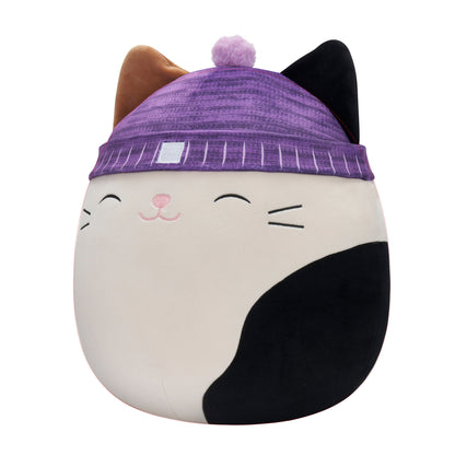 Squishmallows 14" Cam Calico Cat with Purple Hat | Jazwares