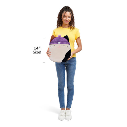 Squishmallows 14" Cam Calico Cat with Purple Hat | Jazwares