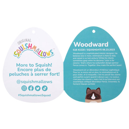 Squishmallows 16" Woodward the Brown and Tan Snowshoe Cat | Jazwares
