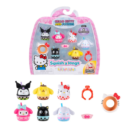 Squish-a-longs Hello Kitty and Friends Boba 6-Pack | Jazwares
